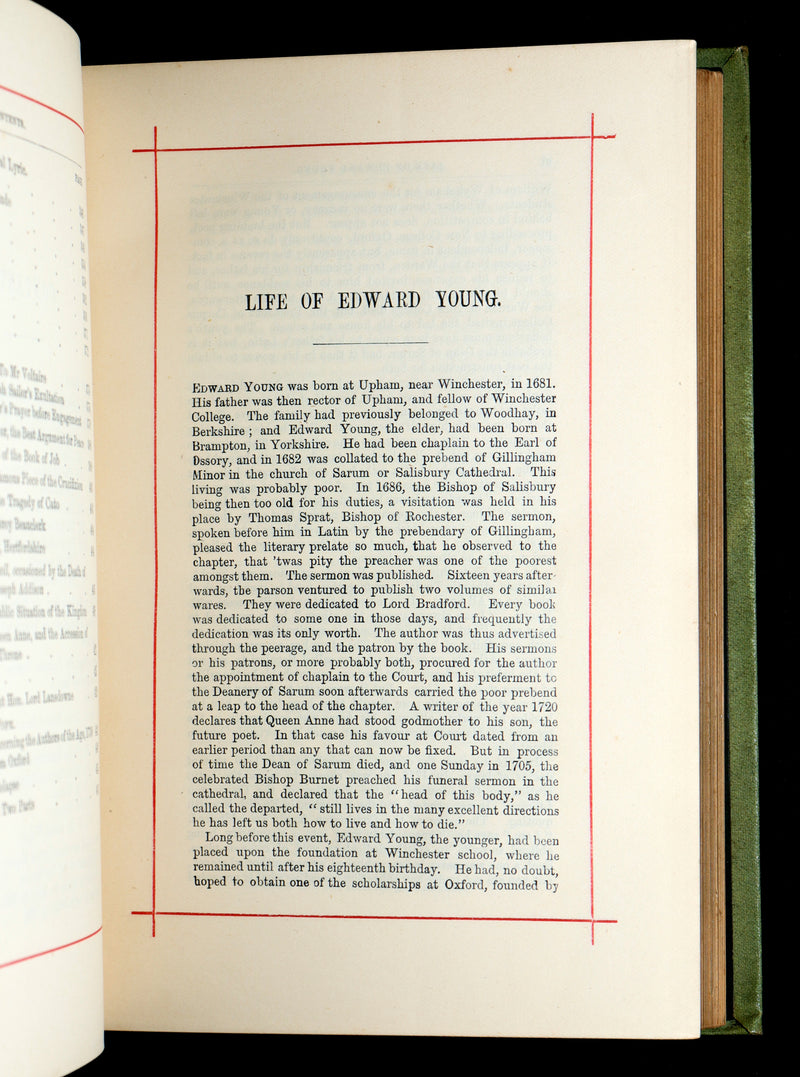 1870 Rare Book - Night Thoughts and The Poetical Works of Edward Young
