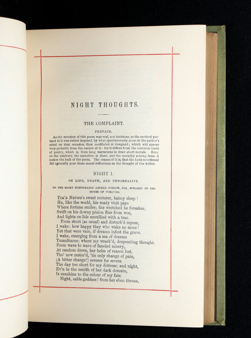 1870 Rare Book - Night Thoughts and The Poetical Works of Edward Young