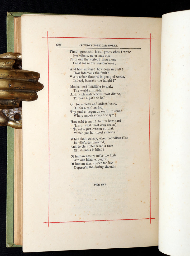 1870 Rare Book - Night Thoughts and The Poetical Works of Edward Young