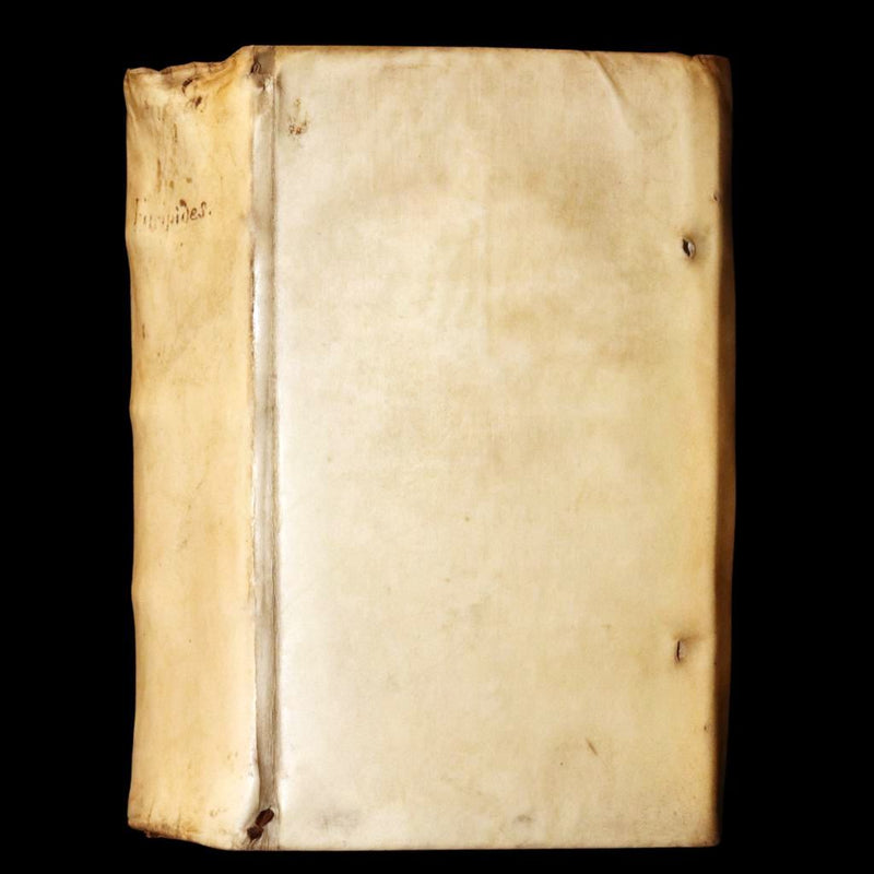 1597 Rare Greek Latin Vellum Book - The Tragedies of Euripides