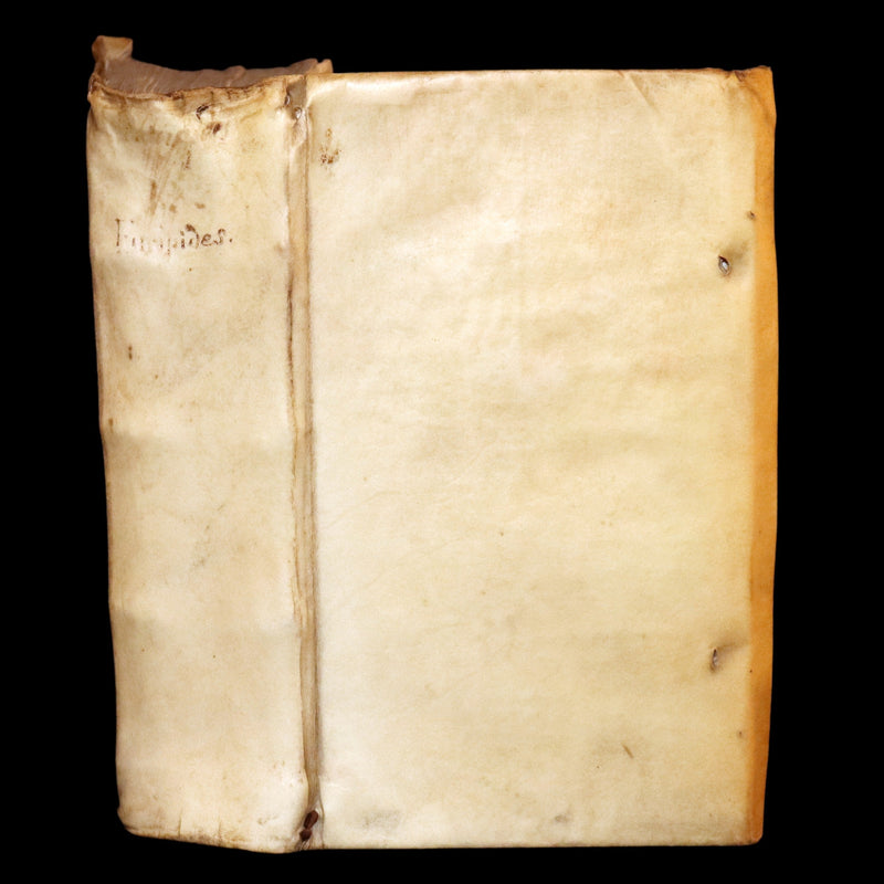 1597 Rare Greek Latin Vellum Book - The Tragedies of Euripides