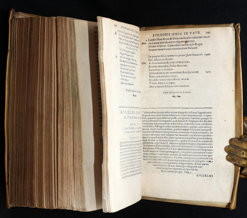 1597 Rare Greek Latin Vellum Book - The Tragedies of Euripides