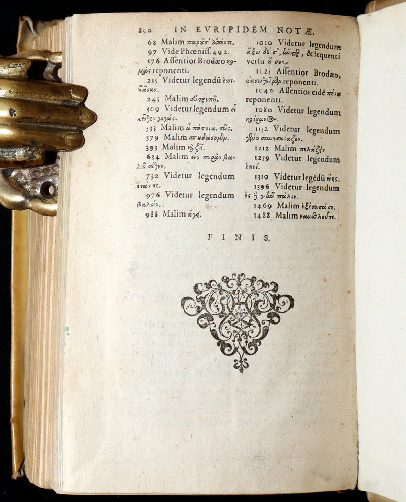 1597 Rare Greek Latin Vellum Book - The Tragedies of Euripides