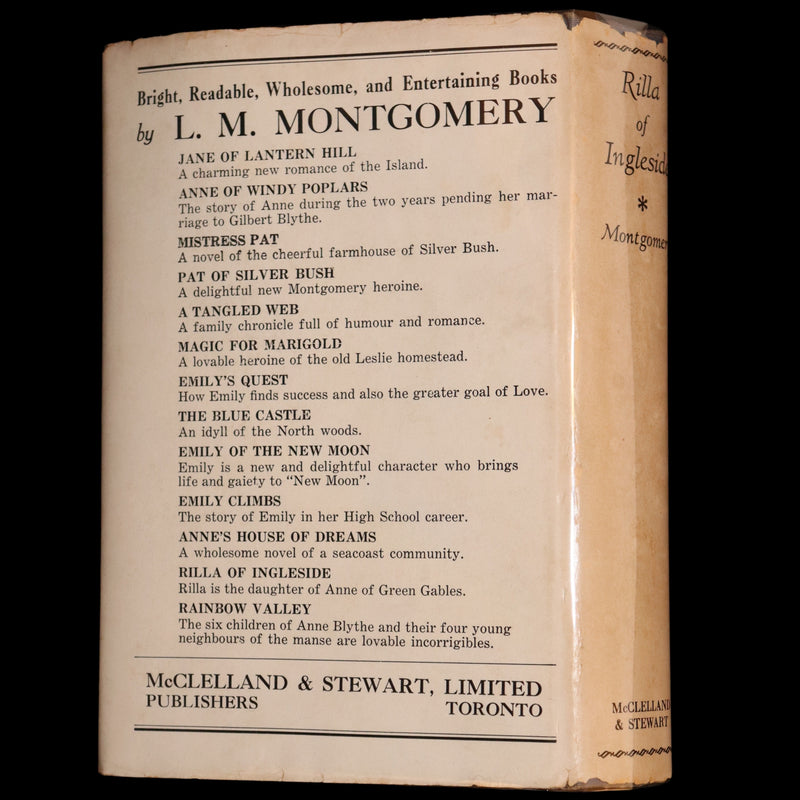 1936 Rare Book - Rilla of Ingleside by Lucy Maud Montgomery