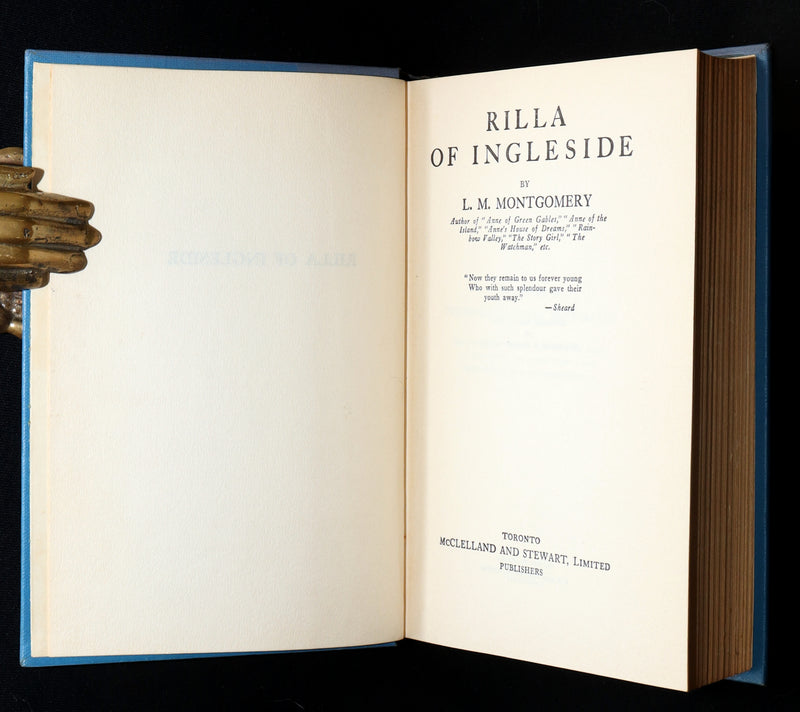 1936 Rare Book - Rilla of Ingleside by Lucy Maud Montgomery