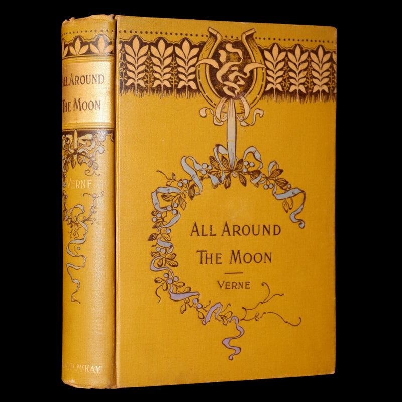 1890 Rare Book - All Around the Moon by Jules Verne, Illustrated