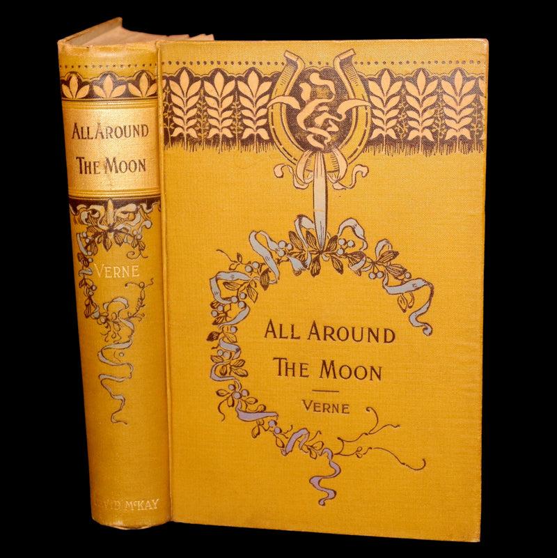 1890 Rare Book - All Around the Moon by Jules Verne, Illustrated