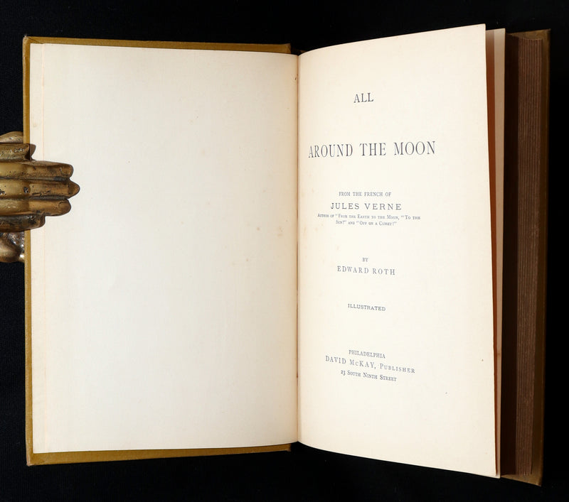 1890 Rare Book - All Around the Moon by Jules Verne, Illustrated