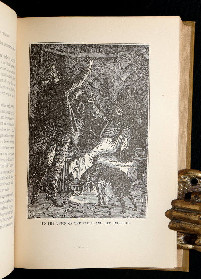 1890 Rare Book - All Around the Moon by Jules Verne, Illustrated