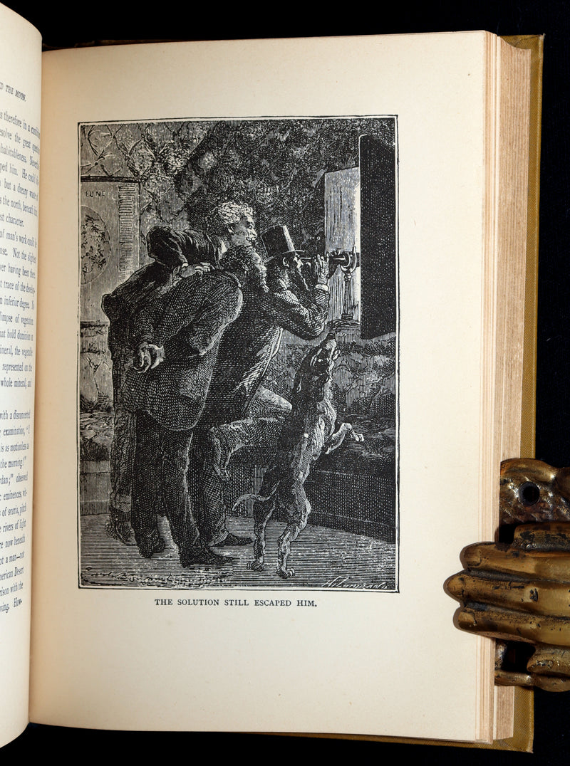 1890 Rare Book - All Around the Moon by Jules Verne, Illustrated