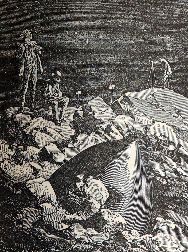 1890 Rare Book - All Around the Moon by Jules Verne, Illustrated