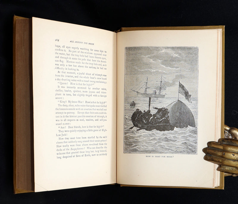 1890 Rare Book - All Around the Moon by Jules Verne, Illustrated