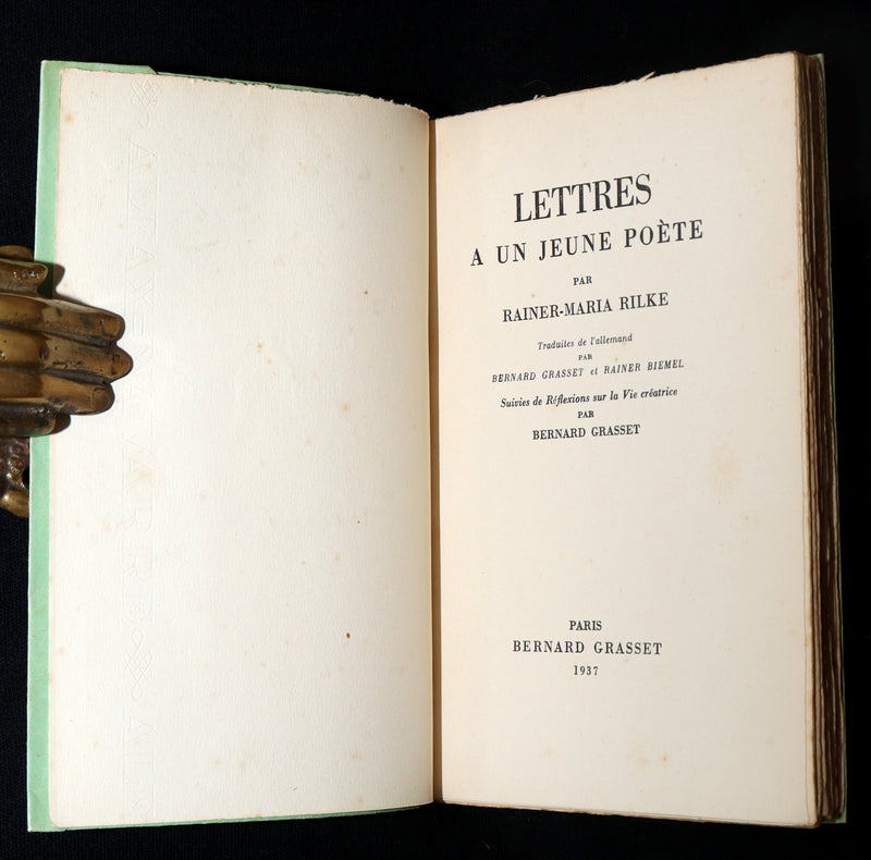 1937 Rare French First Edition - Lettres à un Jeune Poète by Rainer Maria Rilke