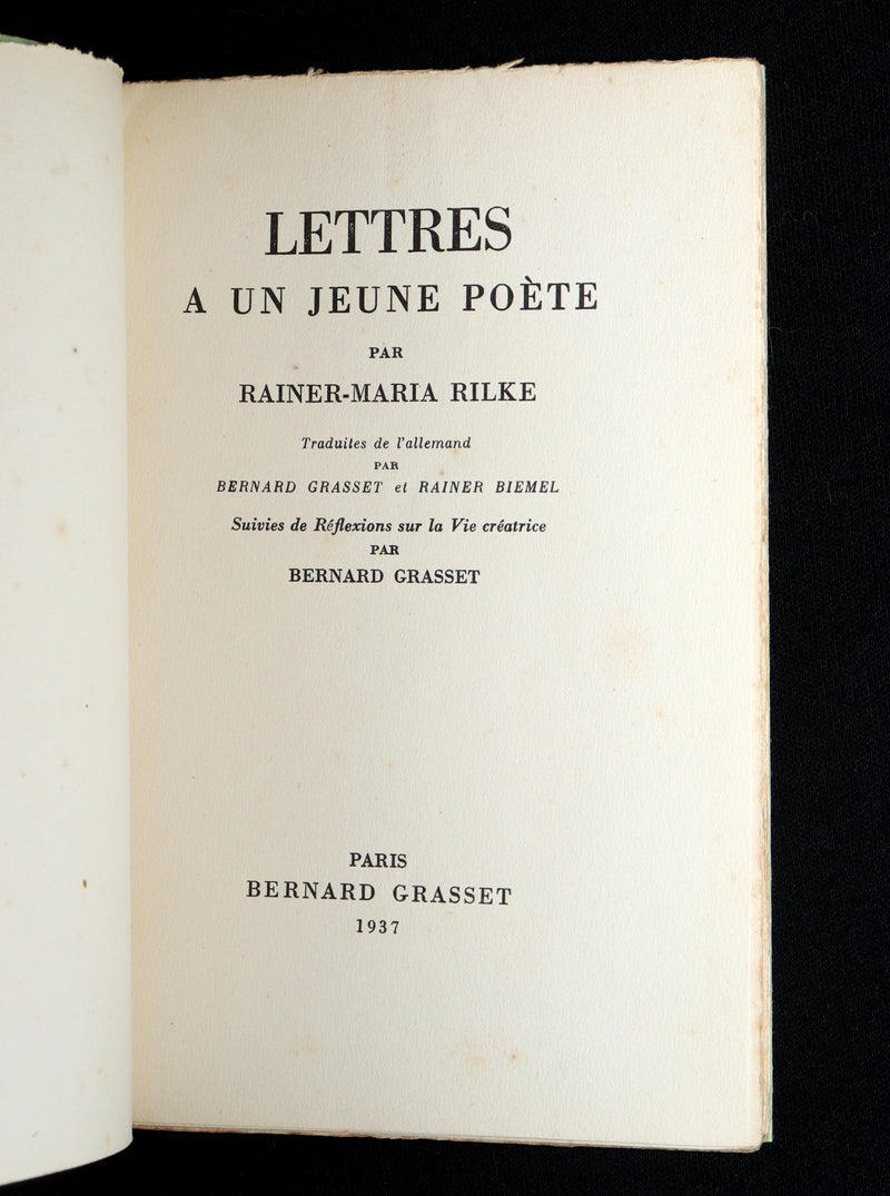 1937 Rare French First Edition - Lettres à un Jeune Poète by Rainer Maria Rilke
