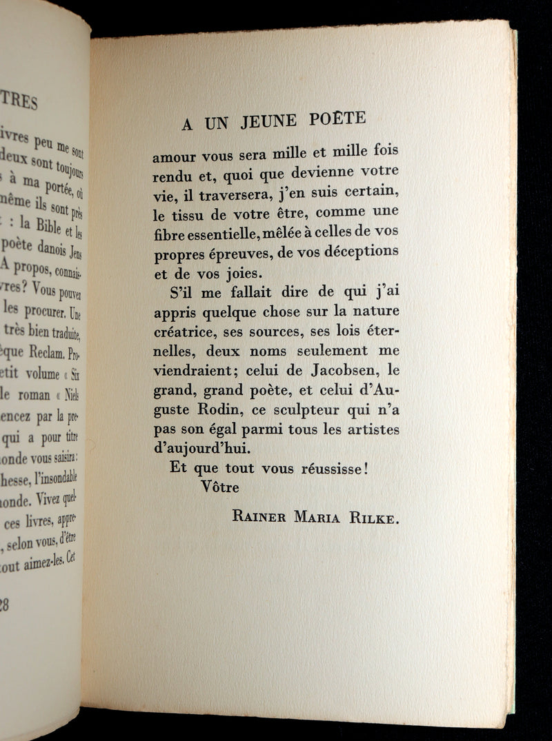 1937 Rare French First Edition - Lettres à un Jeune Poète by Rainer Maria Rilke