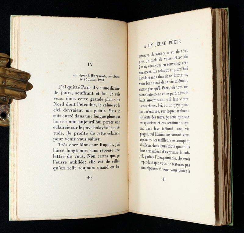 1937 Rare French First Edition - Lettres à un Jeune Poète by Rainer Maria Rilke