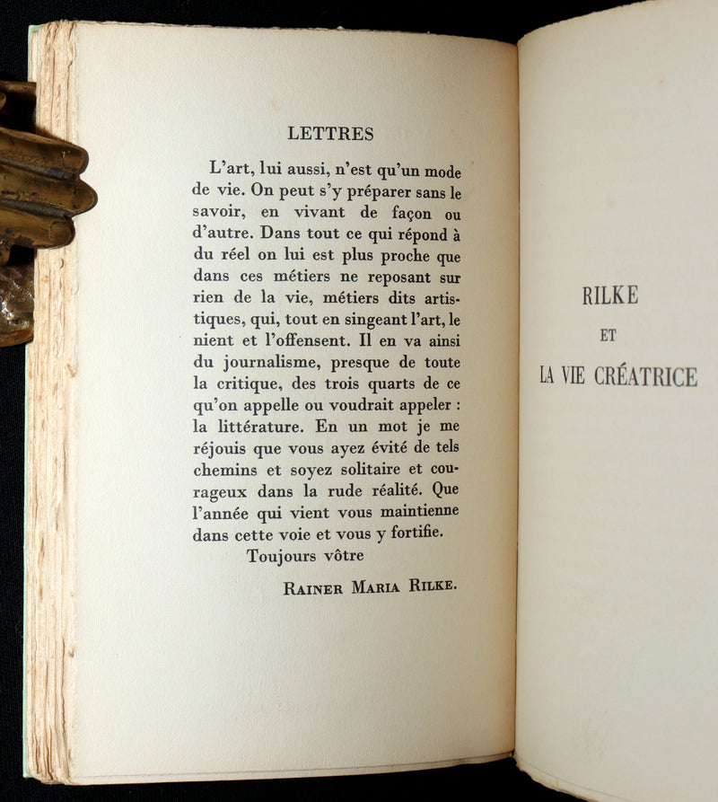 1937 Rare French First Edition - Lettres à un Jeune Poète by Rainer Maria Rilke