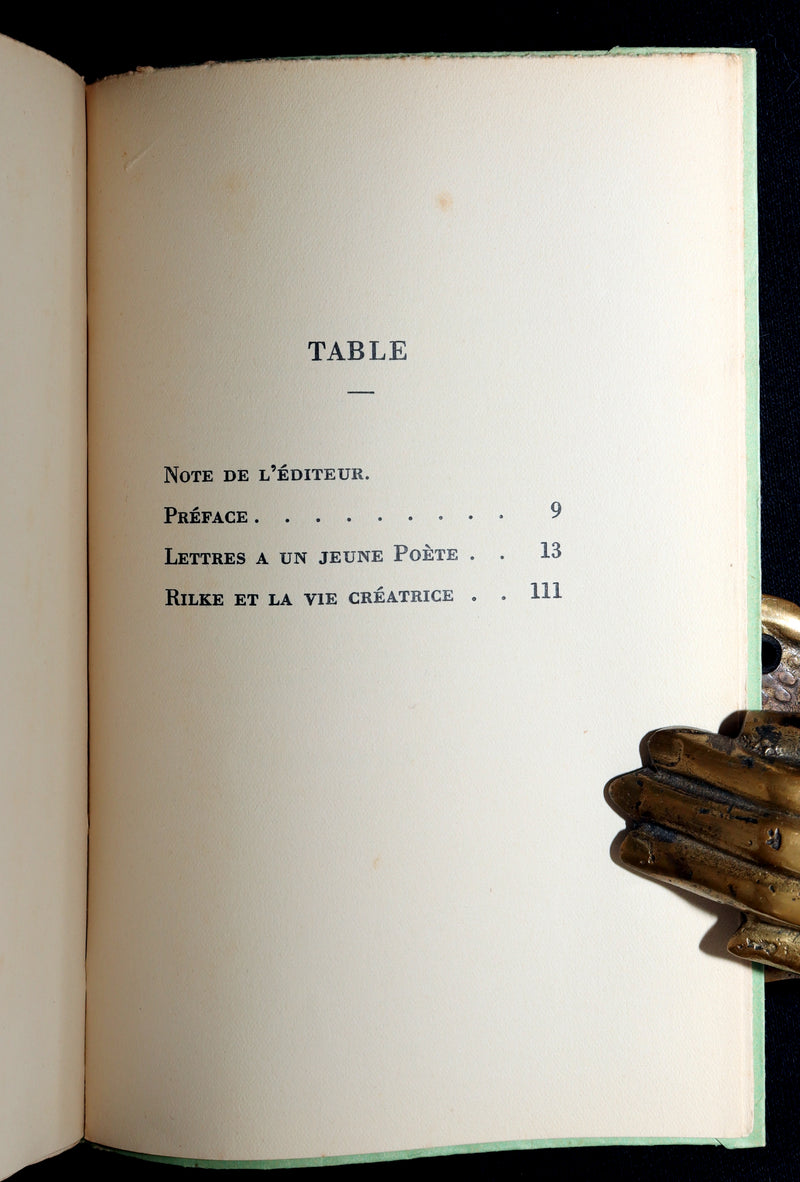 1937 Rare French First Edition - Lettres à un Jeune Poète by Rainer Maria Rilke