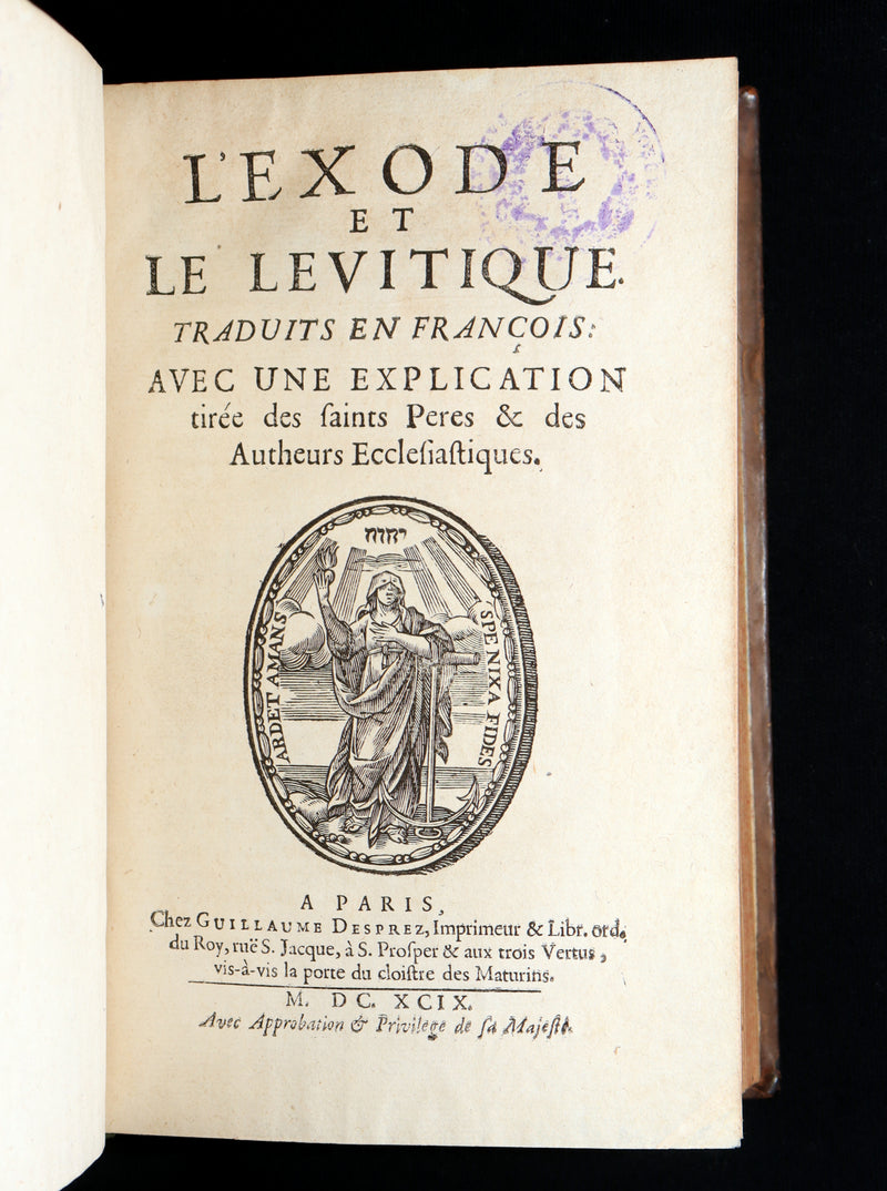 1699 Rare French Latin Bible - L’Exode et Le Lévitique, Exodus and Leviticus