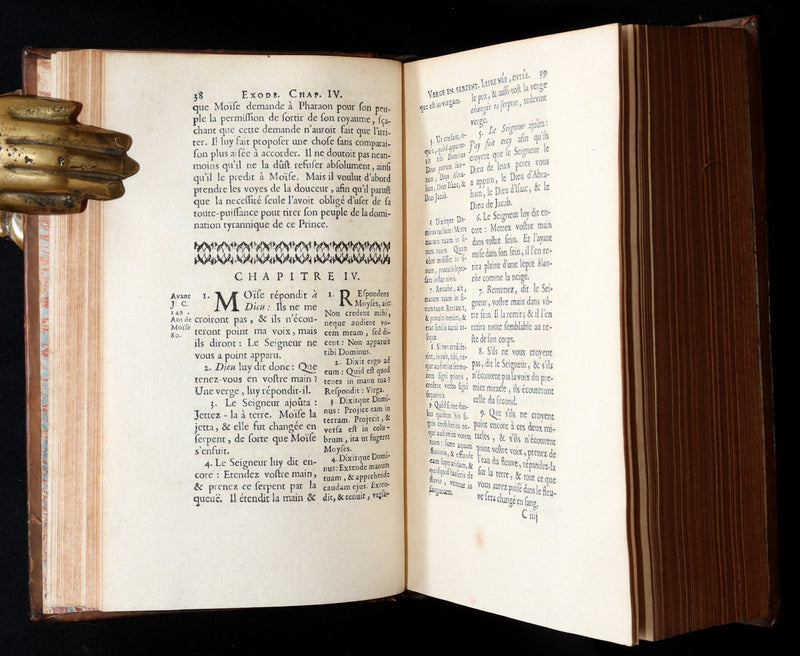 1699 Rare French Latin Bible - L’Exode et Le Lévitique, Exodus and Leviticus