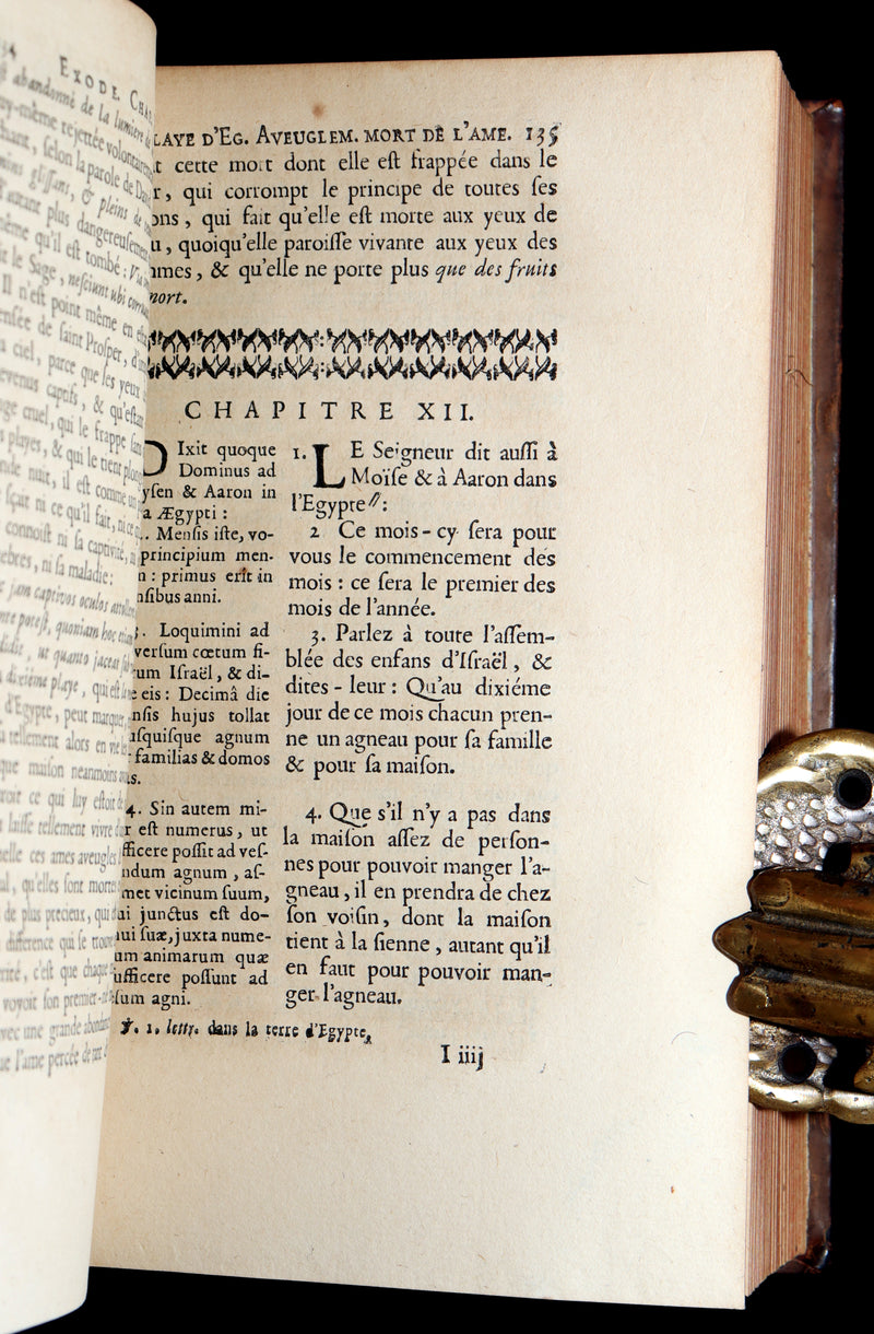 1699 Rare French Latin Bible - L’Exode et Le Lévitique, Exodus and Leviticus