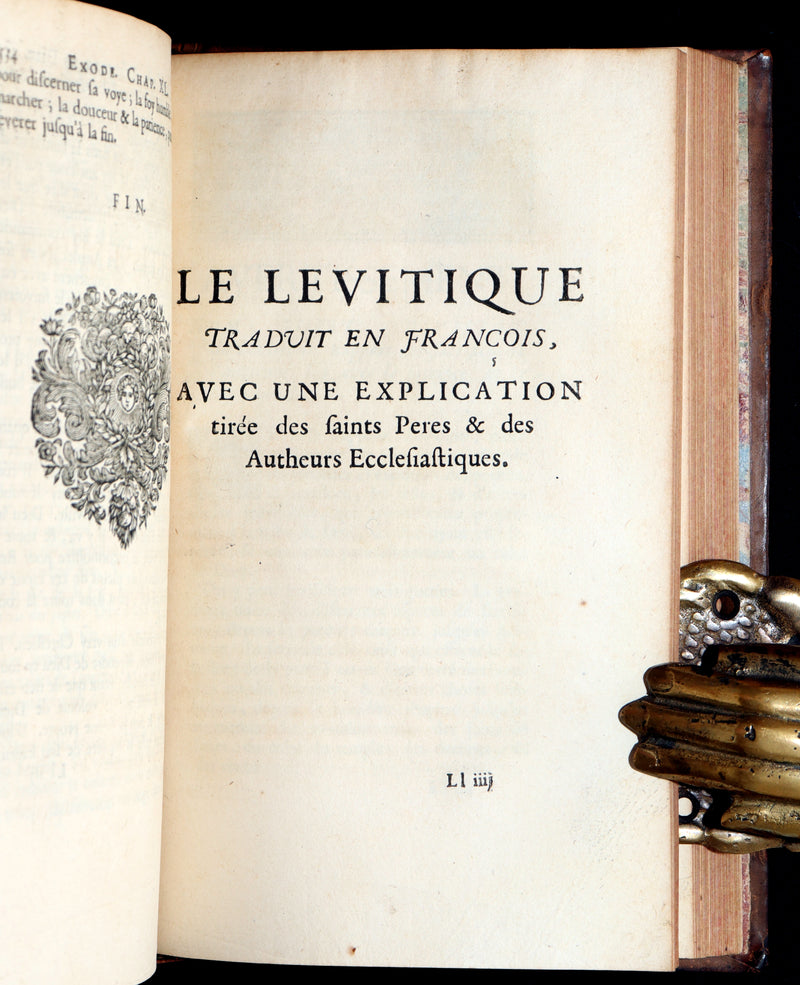 1699 Rare French Latin Bible - L’Exode et Le Lévitique, Exodus and Leviticus