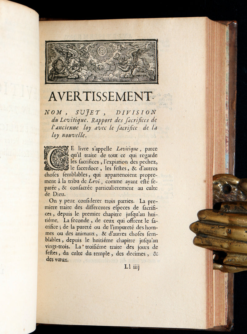 1699 Rare French Latin Bible - L’Exode et Le Lévitique, Exodus and Leviticus