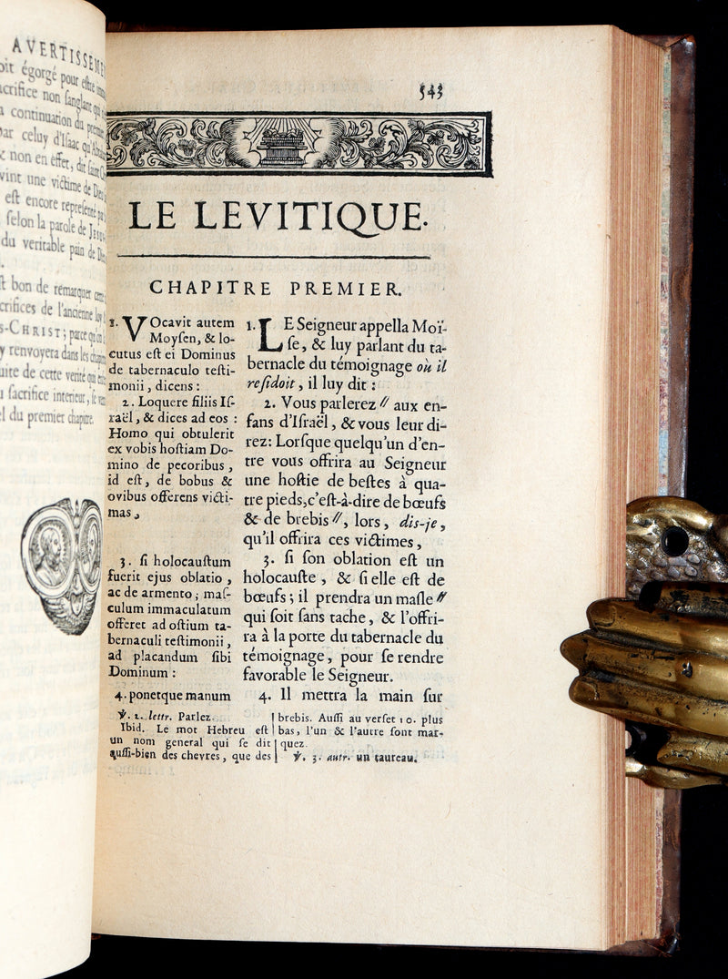 1699 Rare French Latin Bible - L’Exode et Le Lévitique, Exodus and Leviticus
