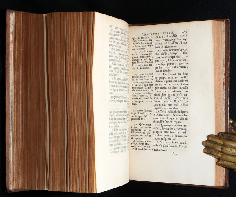 1699 Rare French Latin Bible - L’Exode et Le Lévitique, Exodus and Leviticus