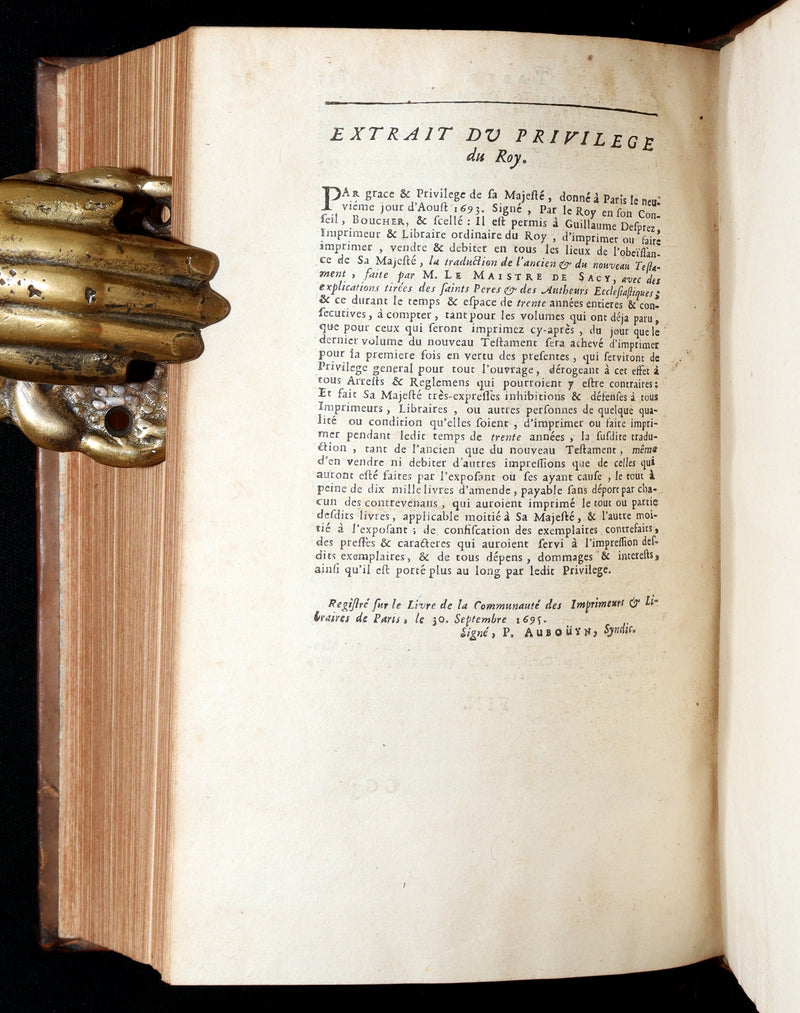 1699 Rare French Latin Bible - L’Exode et Le Lévitique, Exodus and Leviticus