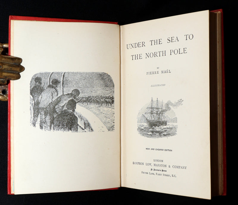 1890 Scarce Book - Under the Sea to the North Pole by Pierre Maël