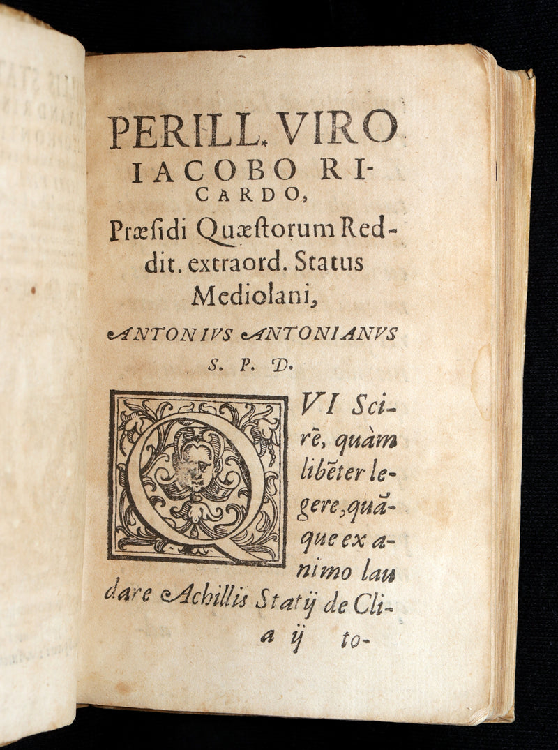 1587 Scarce Latin Vellum Book - Achilles Tatius’ Clitophon and Leucippe