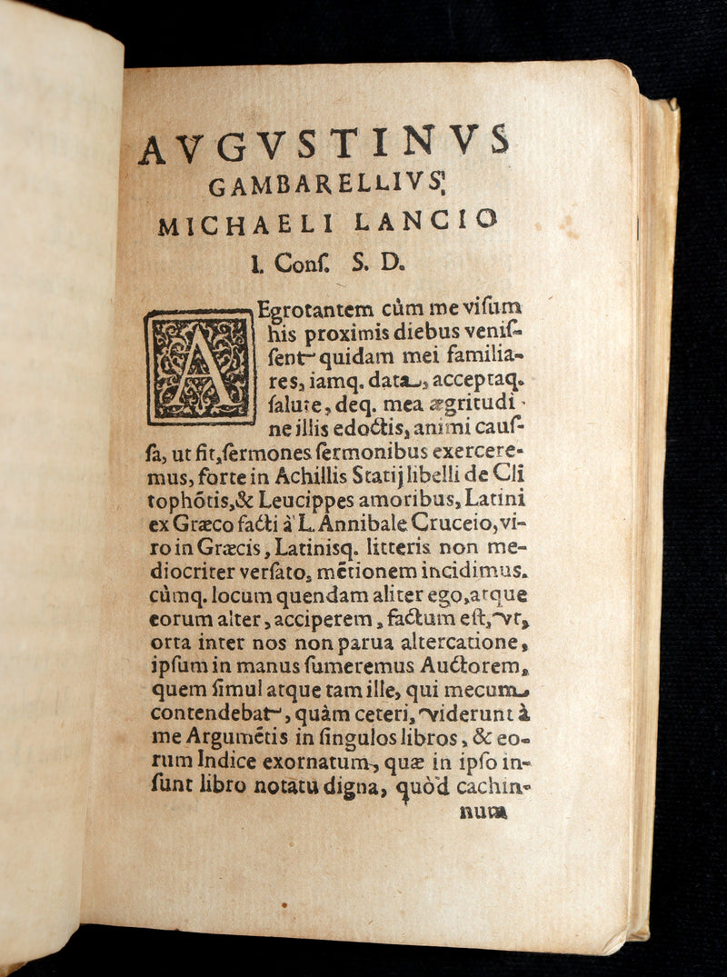 1587 Scarce Latin Vellum Book - Achilles Tatius’ Clitophon and Leucippe
