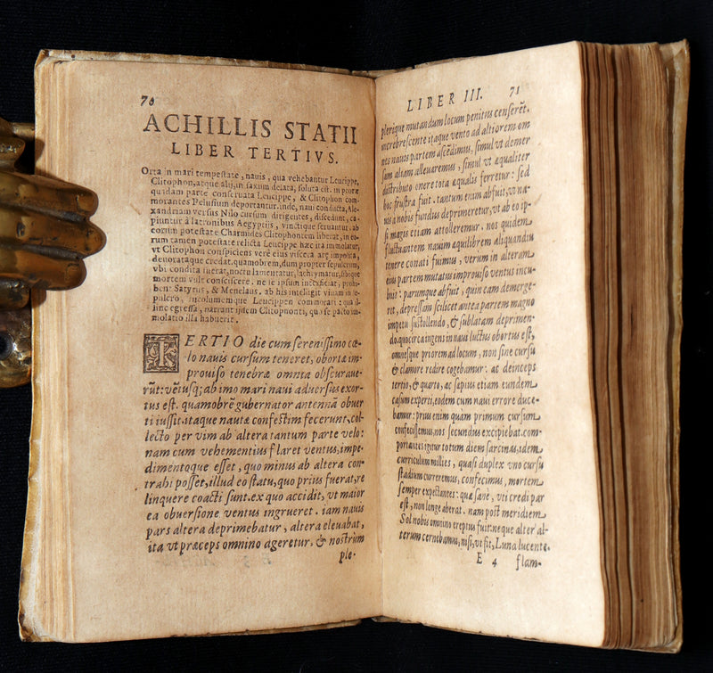 1587 Scarce Latin Vellum Book - Achilles Tatius’ Clitophon and Leucippe