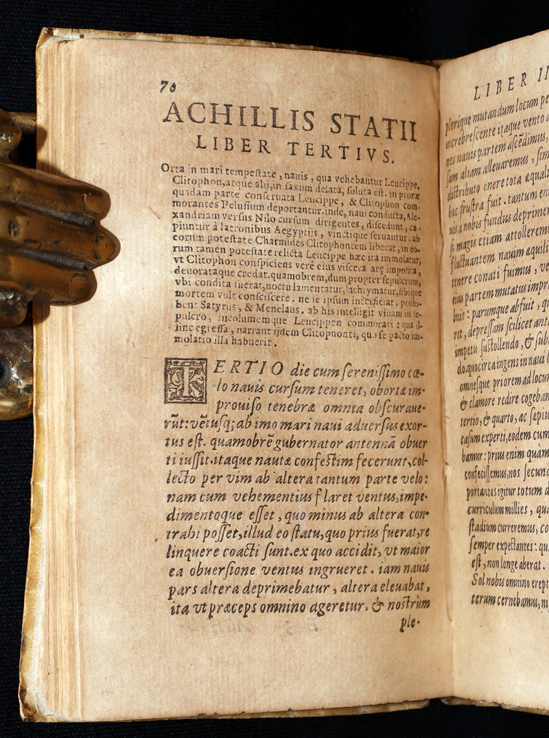 1587 Scarce Latin Vellum Book - Achilles Tatius’ Clitophon and Leucippe