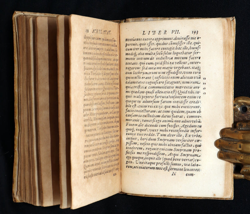 1587 Scarce Latin Vellum Book - Achilles Tatius’ Clitophon and Leucippe