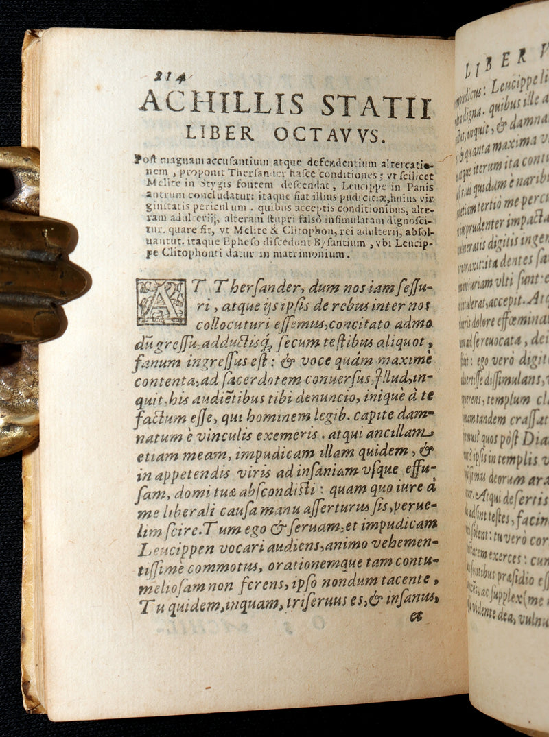 1587 Scarce Latin Vellum Book - Achilles Tatius’ Clitophon and Leucippe