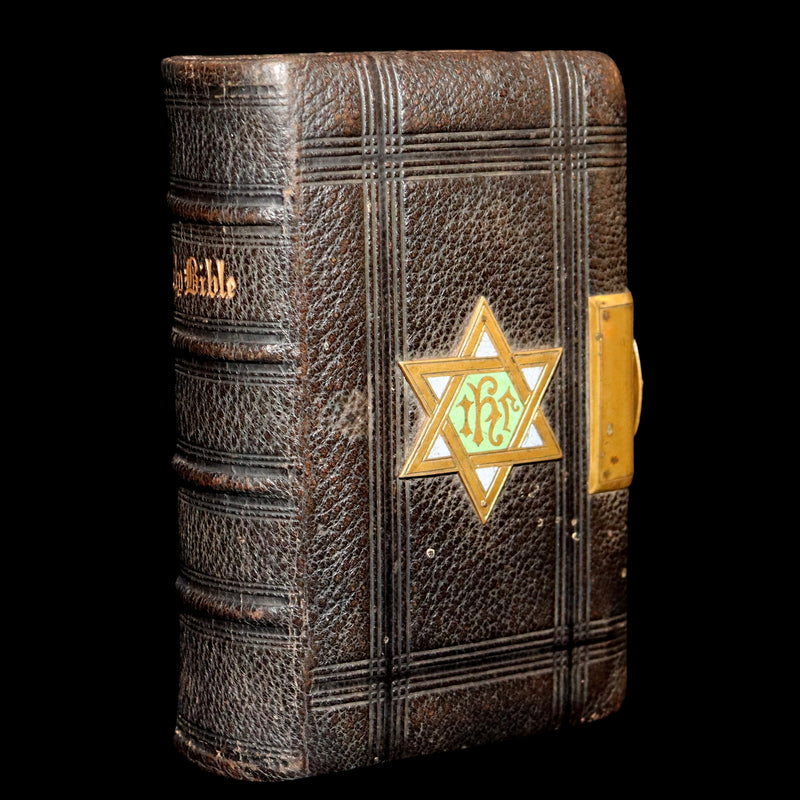 1880 Rare Book with Clasp - The Holy Bible Containing the Old and New Testaments