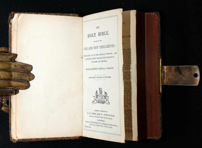 1880 Rare Book with Clasp - The Holy Bible Containing the Old and New Testaments