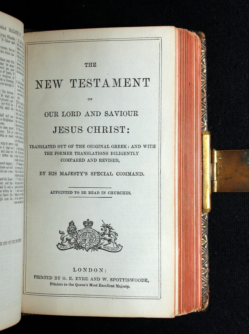 1880 Rare Book with Clasp - The Holy Bible Containing the Old and New Testaments