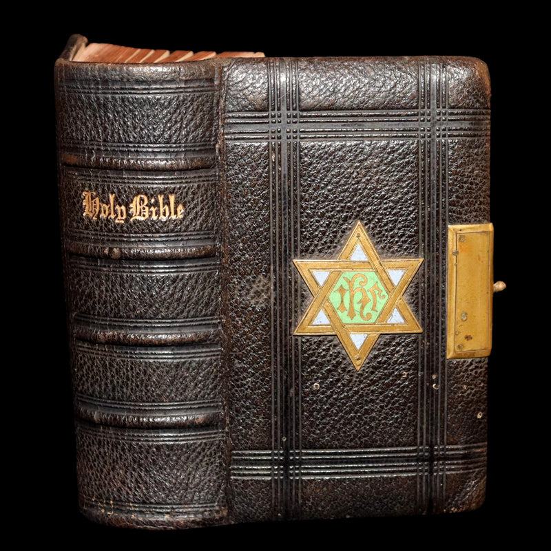 1880 Rare Book with Clasp - The Holy Bible Containing the Old and New Testaments