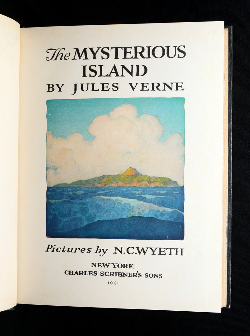 1951 Book - The Mysterious Island by Jules Verne Illustrated by N.C. Wyeth