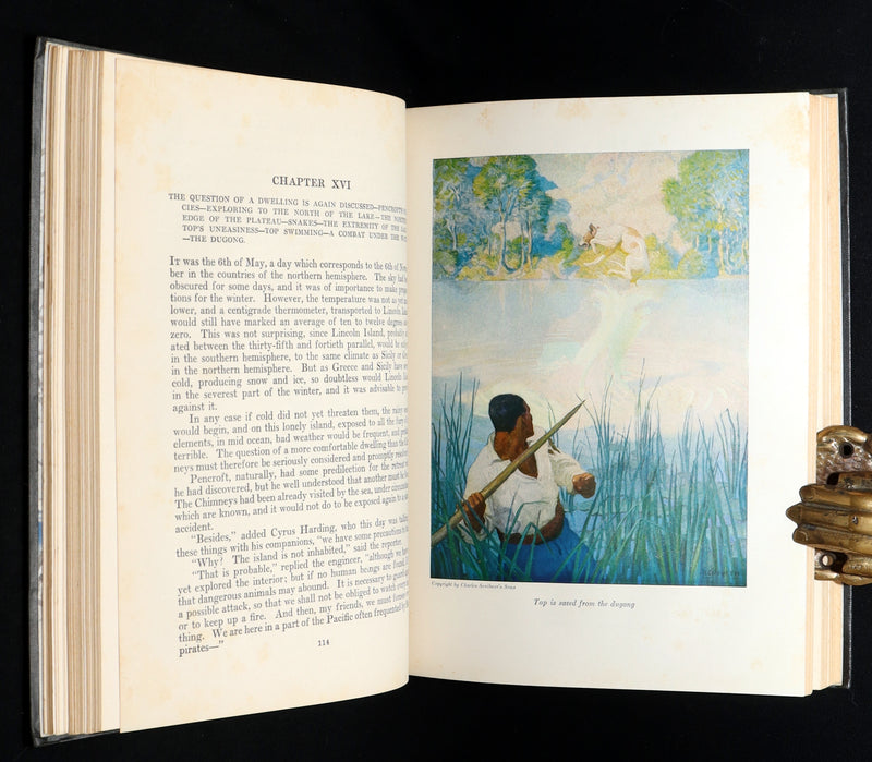1951 Book - The Mysterious Island by Jules Verne Illustrated by N.C. Wyeth