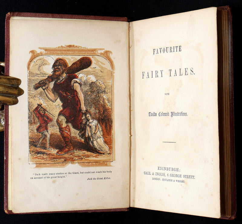 1861 Scarce Book - Favourite Fairy Tales With Twelve Coloured Illustrations