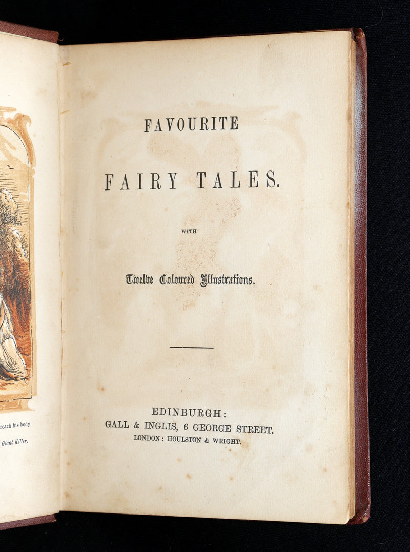 1861 Scarce Book - Favourite Fairy Tales With Twelve Coloured Illustrations