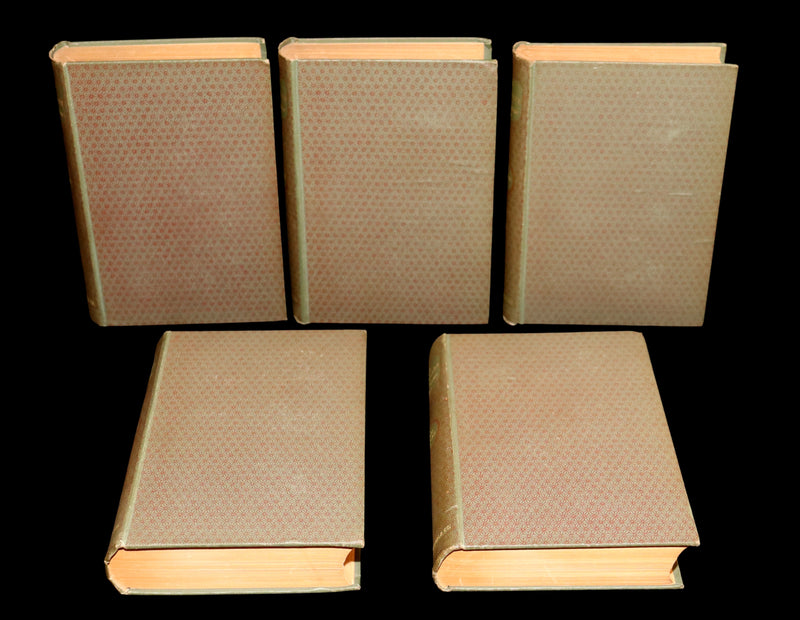 1892 Rare Book Set - Les Miserables by Victor Hugo Complete in Five Volumes