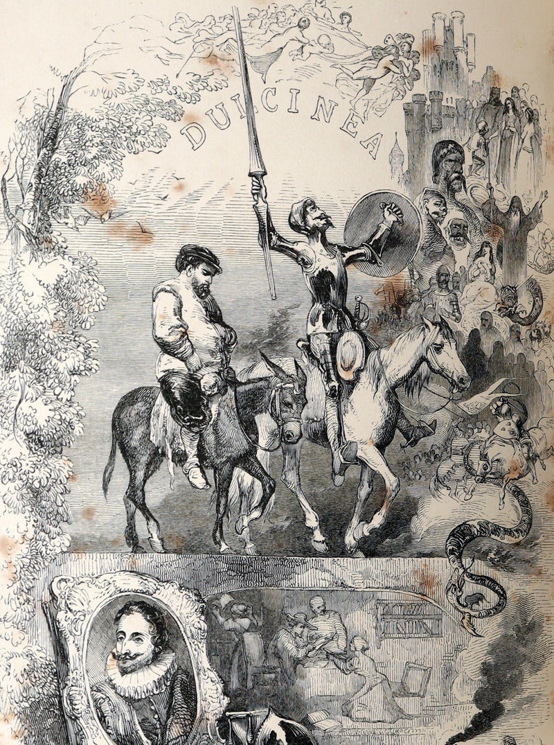1853 Rare Book - Don Quixote de la Mancha by Miguel de Cervantes Saavedra