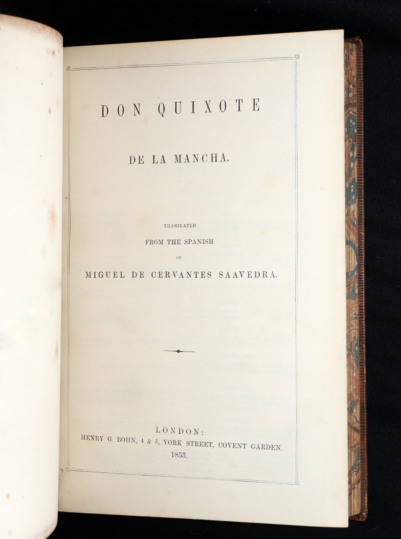 1853 Rare Book - Don Quixote de la Mancha by Miguel de Cervantes Saavedra