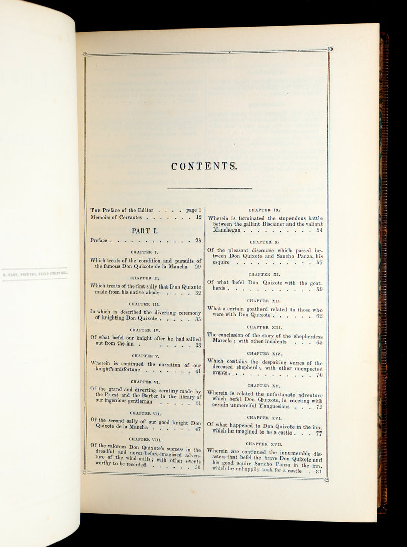 1853 Rare Book - Don Quixote de la Mancha by Miguel de Cervantes Saavedra
