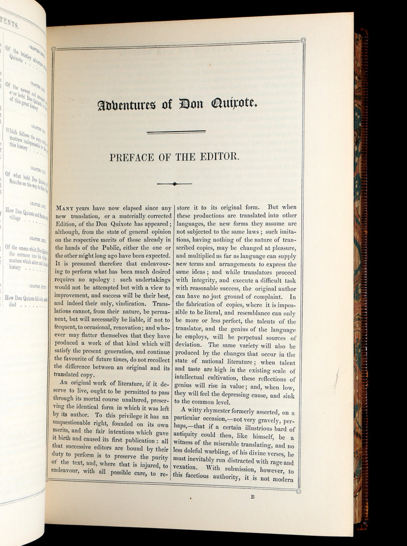 1853 Rare Book - Don Quixote de la Mancha by Miguel de Cervantes Saavedra